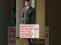 Slightly Elastic 245GSM Yarn Dyed Fabric Strip Checkered TR Striped OEM