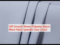 Stiff Smooth Woven Polyester Rayon Blend Fabric Spandex Grey Colour