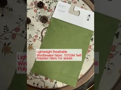 Lightweight Breathable Windbreaker Fabric  157GSM Twill Polyester Fabric For Jackets